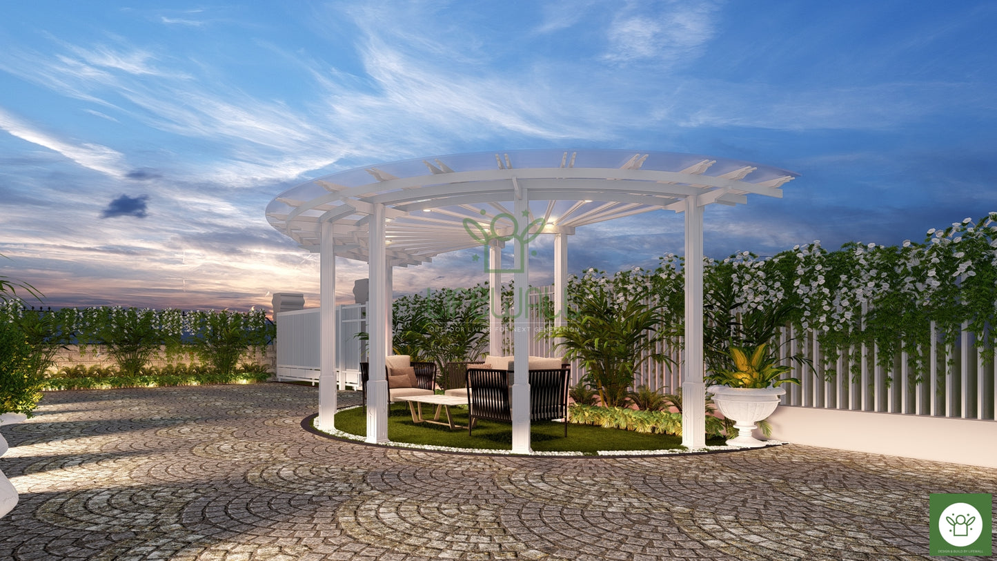 Lunar Crescent Pergola (Per Sqft)