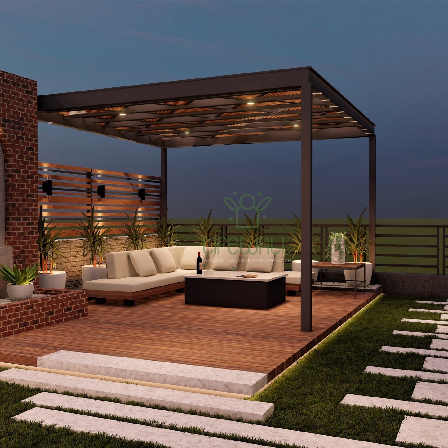 Honeycomb Sky Pergola (Per Sqft)