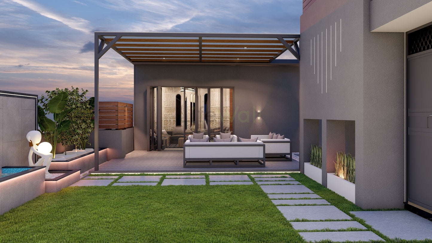 Chrome Crest Pergola (Per Sqft)