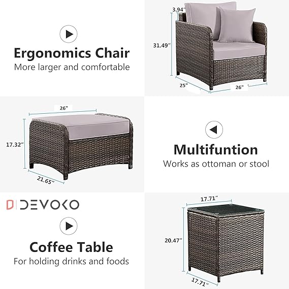Royal Brown Furniture (4 Seater Outdoor Seating and Table Set)