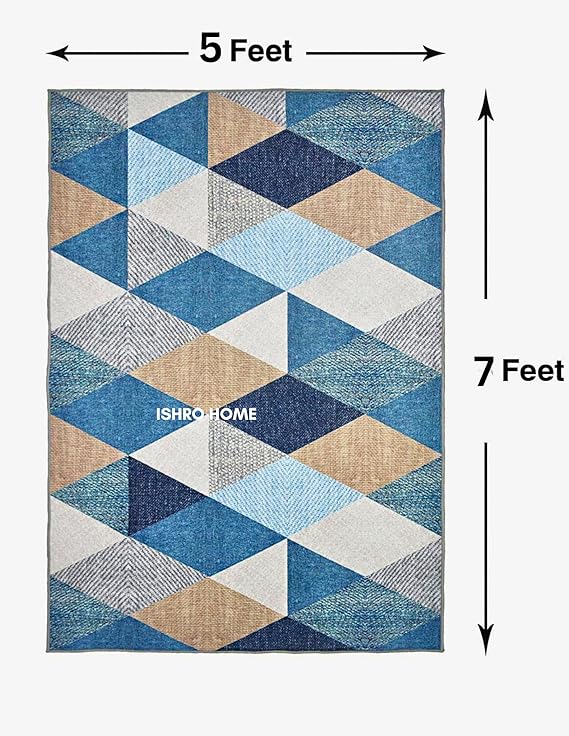 Floor Finesse Multi Printed 3D Jet Vintage Persian Carpet Rug Runner and Carpets for Bedroom/Living Area/Home with Anti Slip Backing