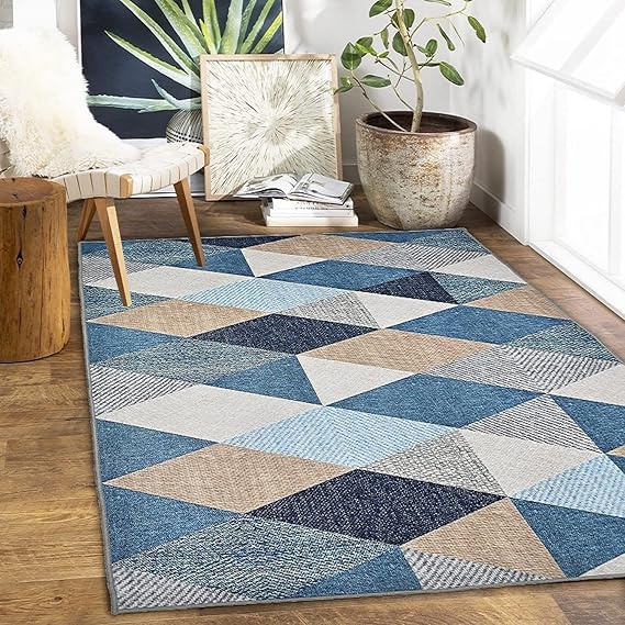 Floor Finesse Multi Printed 3D Jet Vintage Persian Carpet Rug Runner and Carpets for Bedroom/Living Area/Home with Anti Slip Backing