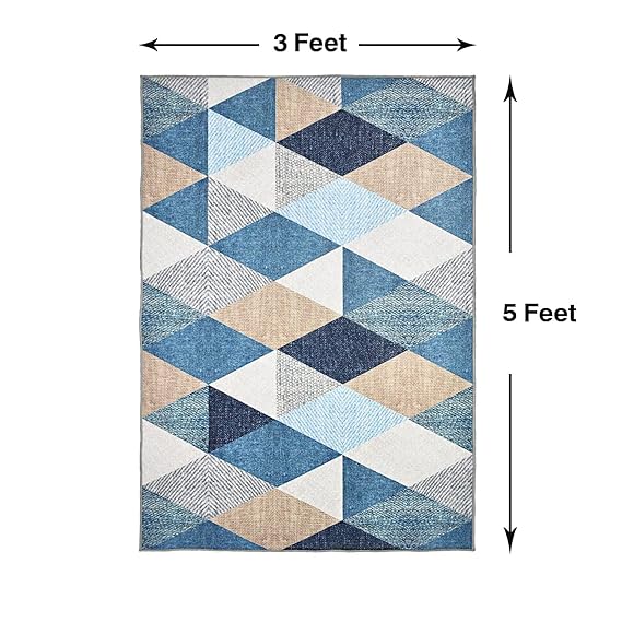 Floor Finesse Multi Printed 3D Jet Vintage Persian Carpet Rug Runner and Carpets for Bedroom/Living Area/Home with Anti Slip Backing