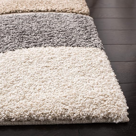 Rug Haven Handwoven Shag Collection Modern Abstract Non-Shedding Rug Carpet
