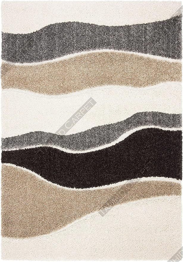 Rug Haven Handwoven Shag Collection Modern Abstract Non-Shedding Rug Carpet
