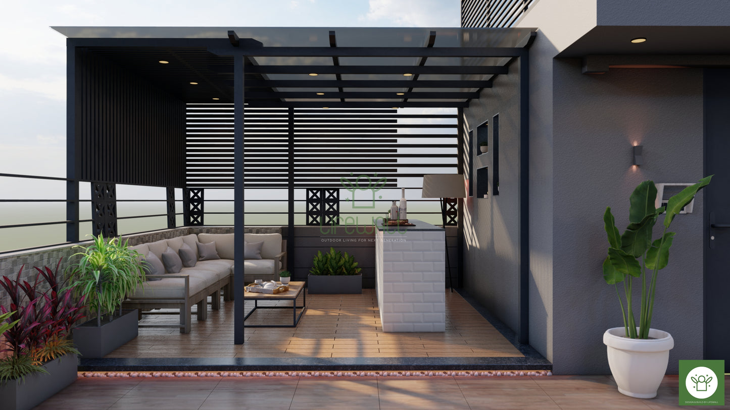 Mystic Dark Pergola (Per Sqft)