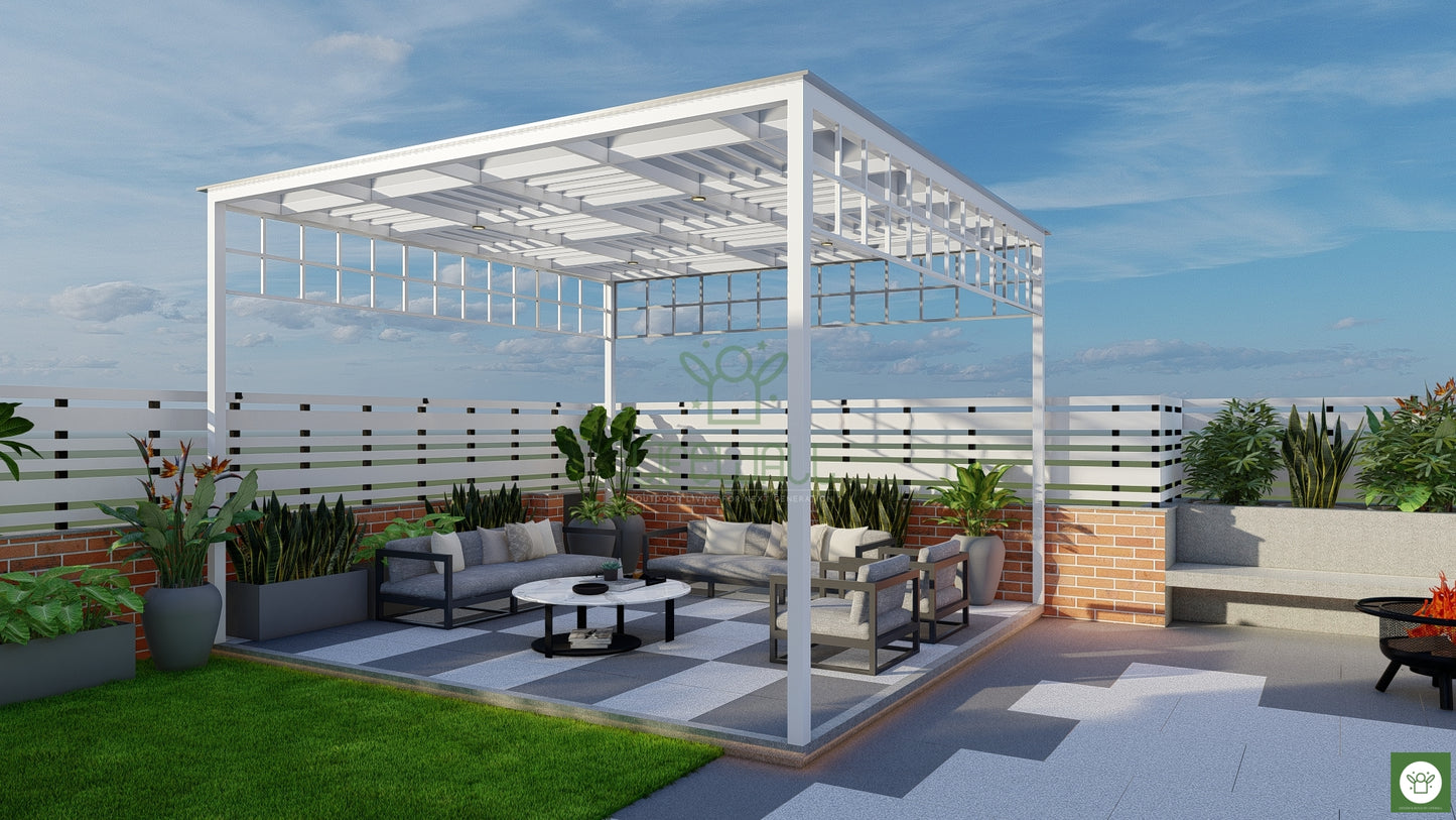 Ivory Elegance Pergola (Per Sqft)