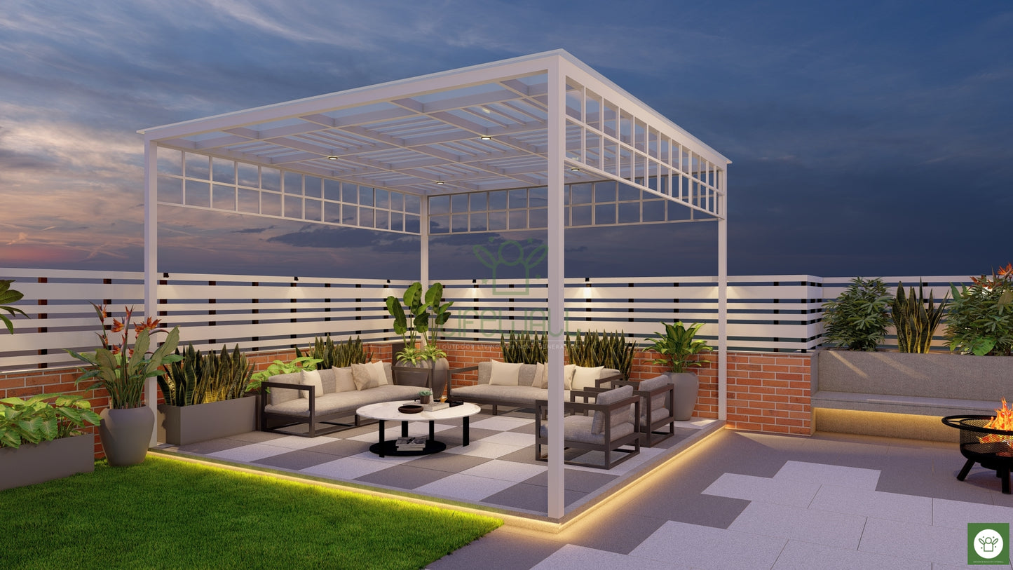 Ivory Elegance Pergola (Per Sqft)