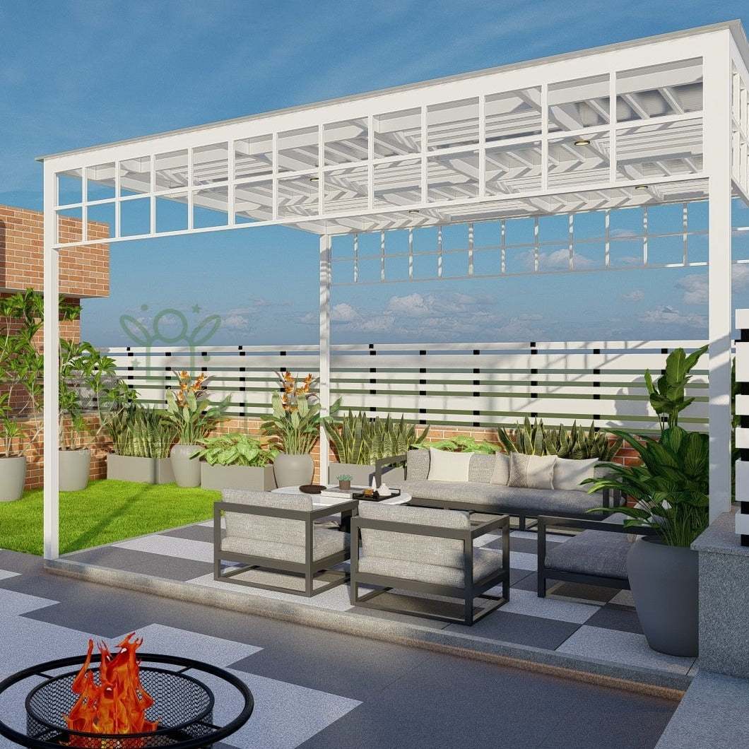 Ivory Elegance Pergola (Per Sqft)