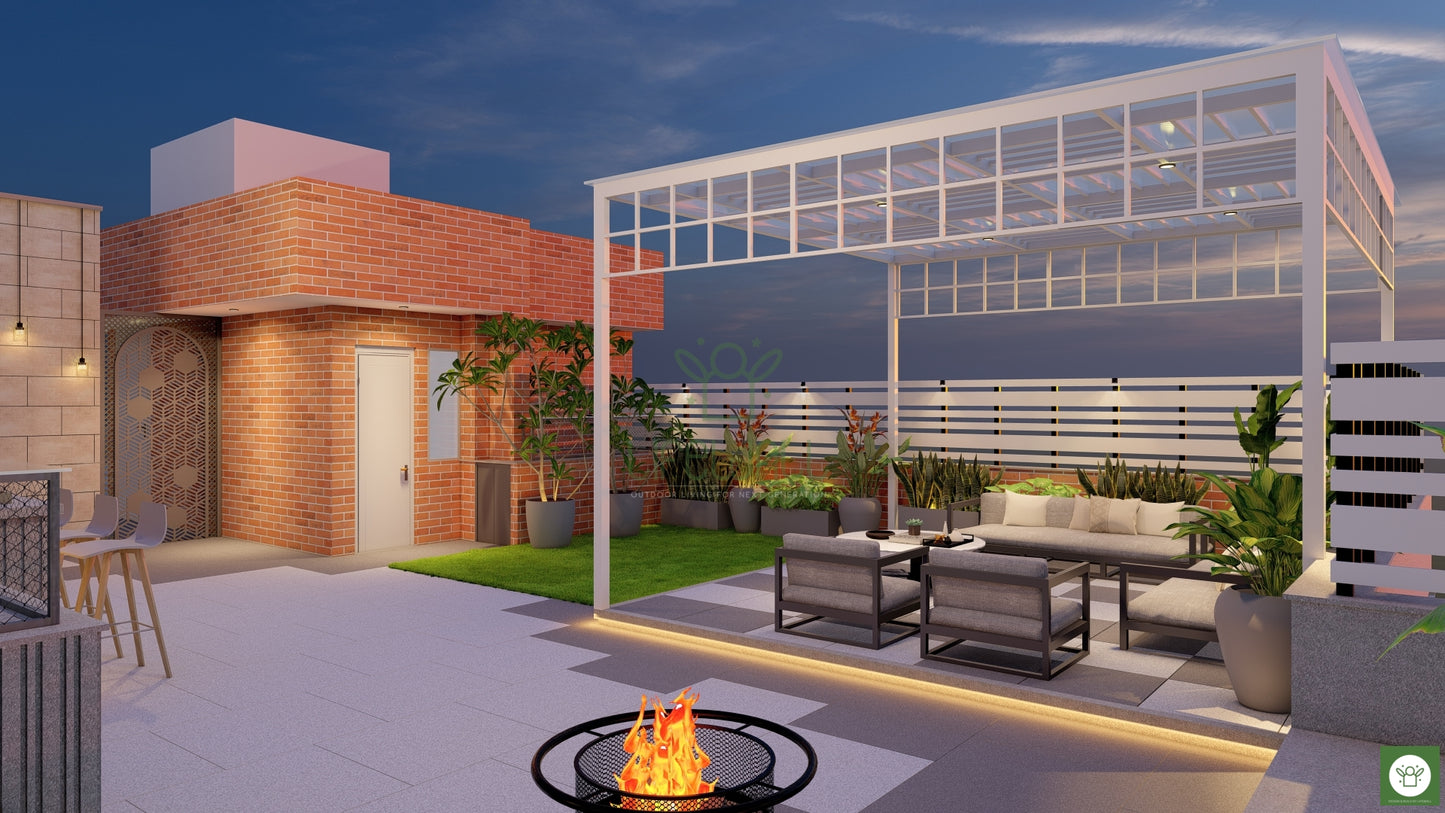Ivory Elegance Pergola (Per Sqft)