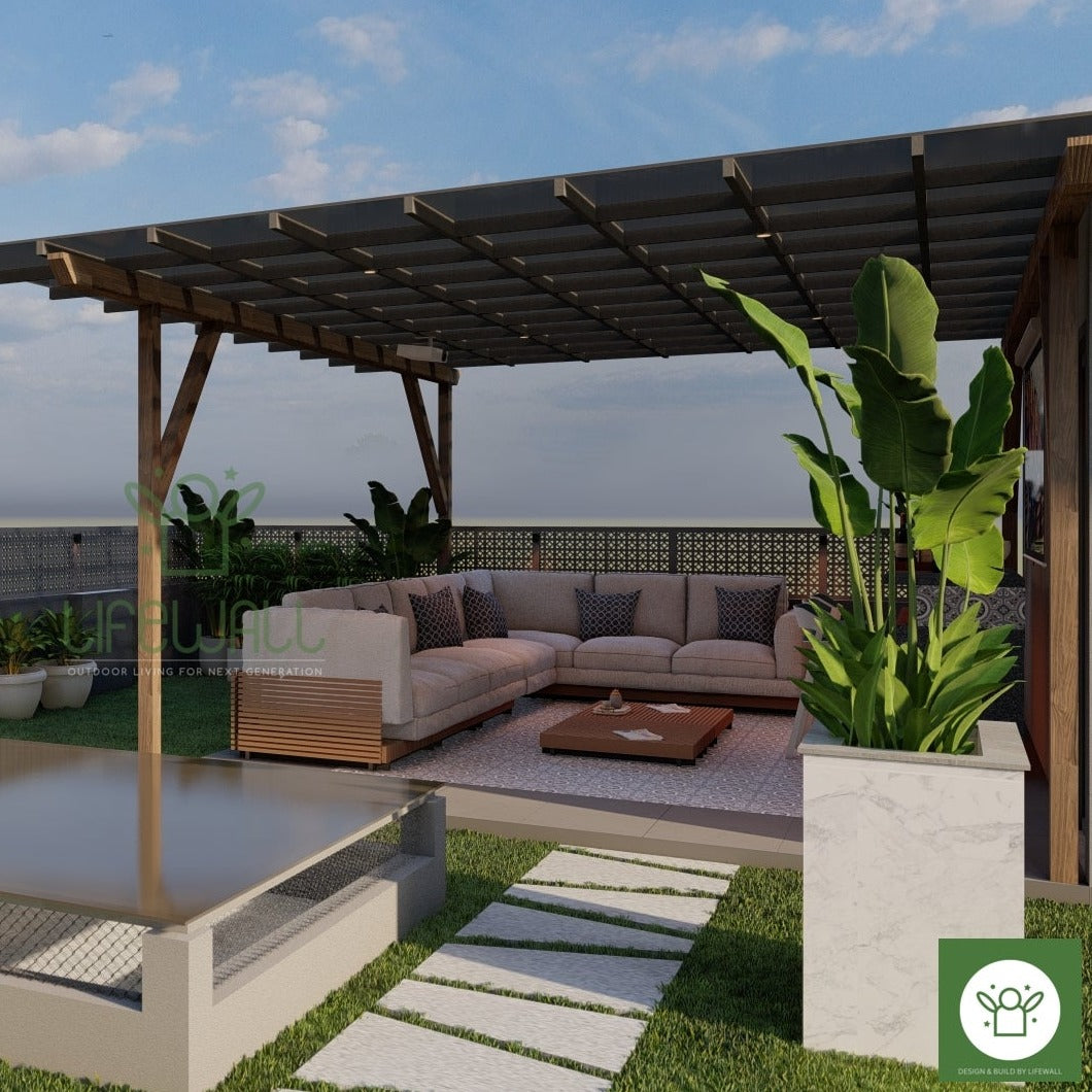 Rustic Elegance Pergola (Per Sqft)