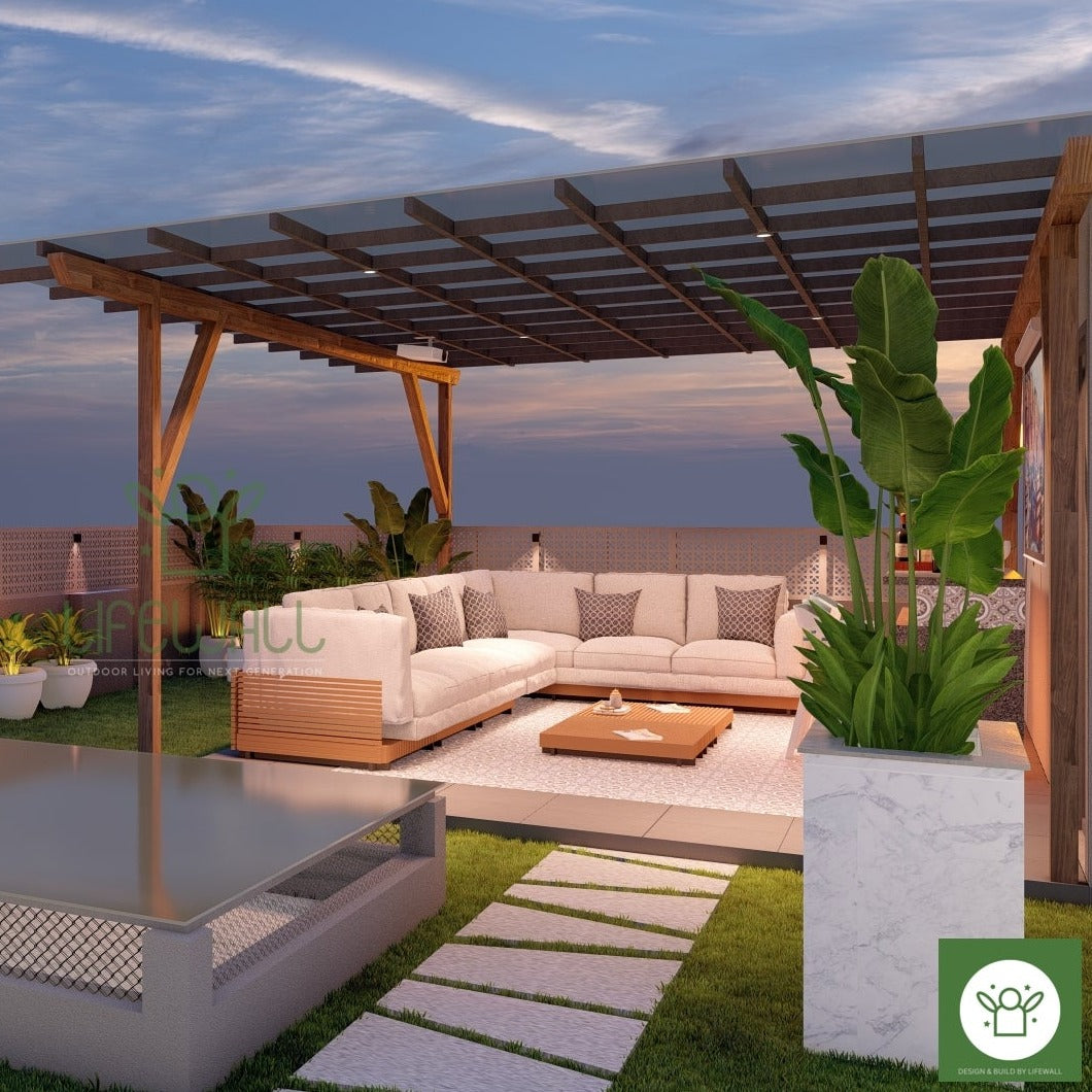 Rustic Elegance Pergola (Per Sqft)