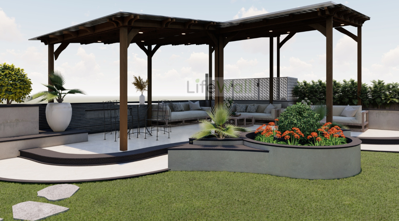 Tranquil Timber Pergola (Per Sqft)