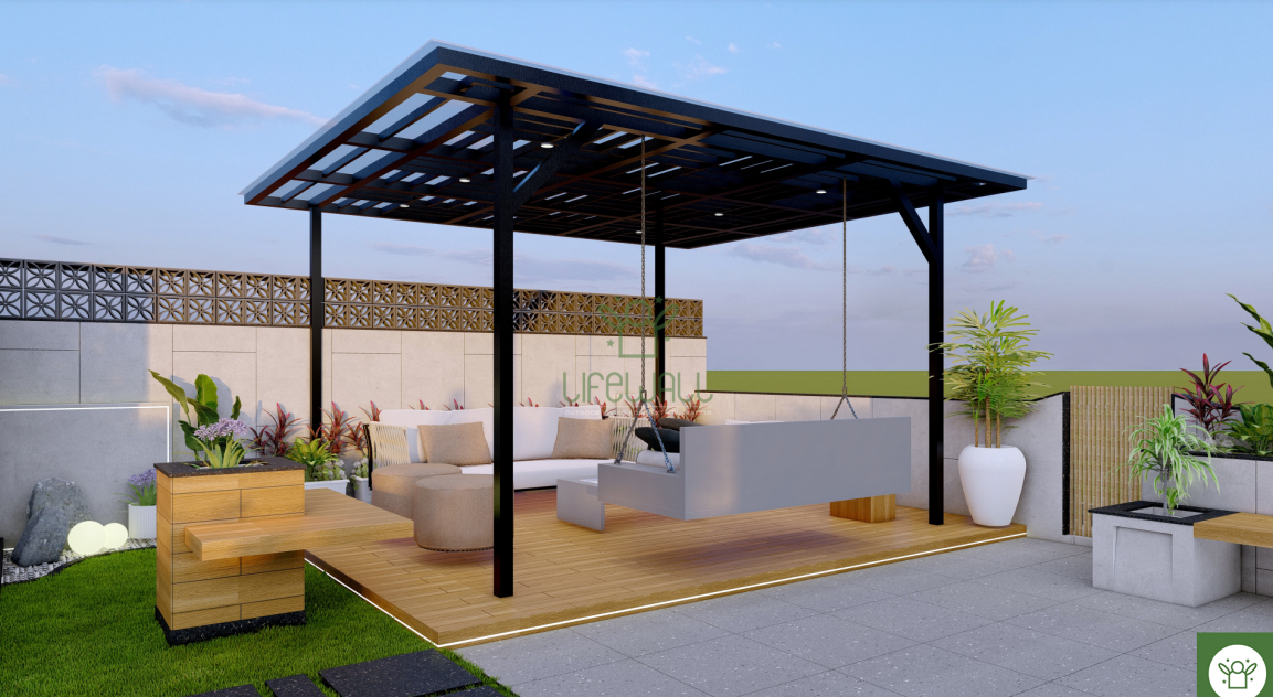 Black Serenity Pergola (Per Sqft)