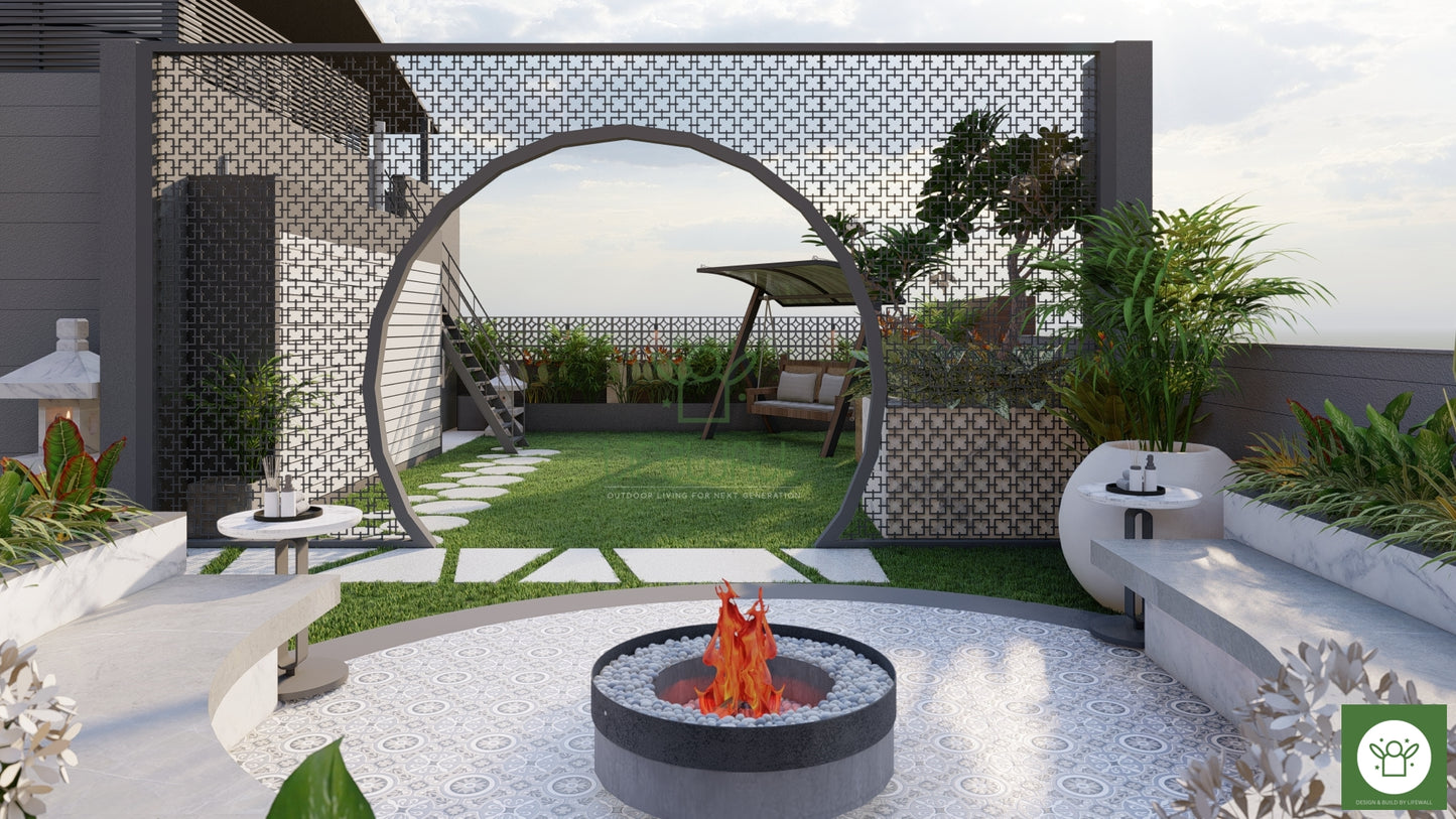 Radian Arch Partition Privacy Screen (Per Sqft)