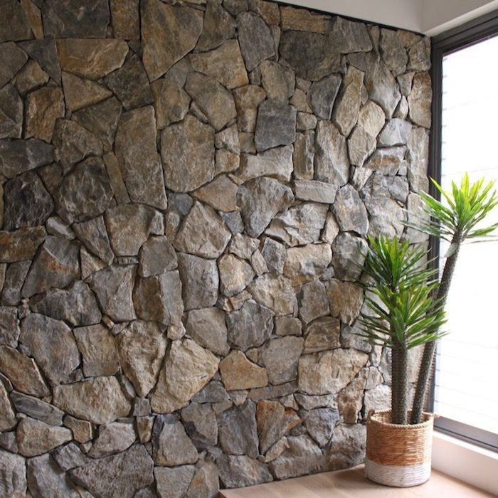 Grey Faux Stone Feature Wall