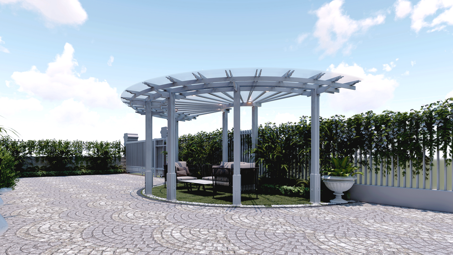 Lunar Crescent Pergola (Per Sqft)
