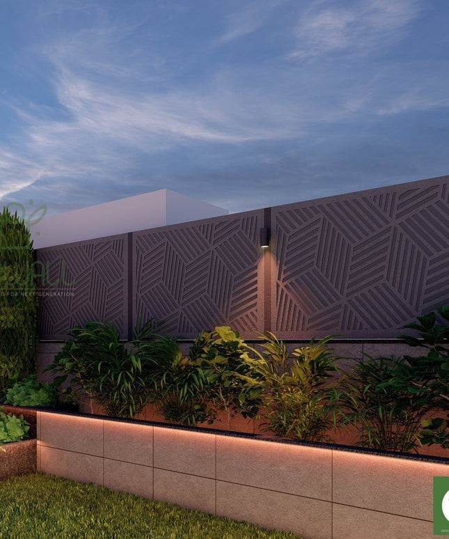 Staggered Shape Privacy Wall (Per Sqft)