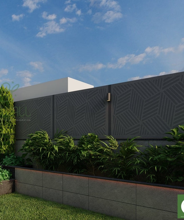 Staggered Shape Privacy Wall (Per Sqft)