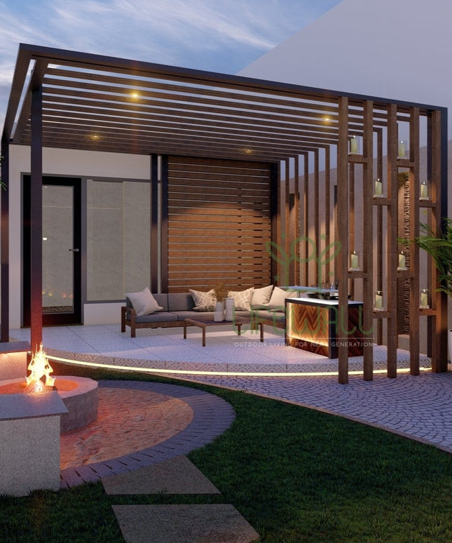 Artistic Woodland Pergola (Per Sqft)