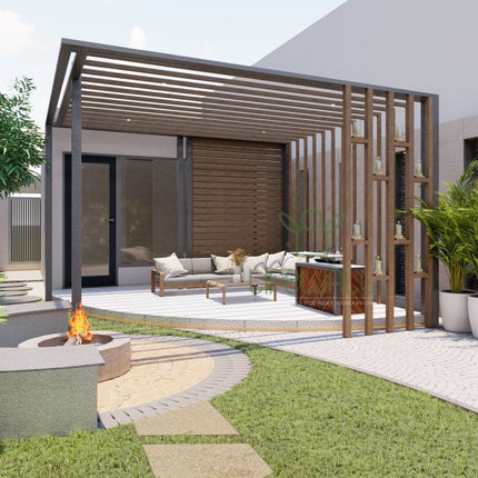 Artistic Woodland Pergola (Per Sqft)