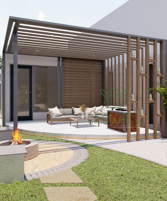 Artistic Woodland Pergola (Per Sqft)