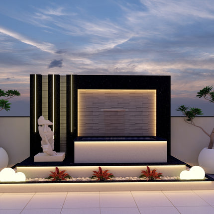 Elegant B&W Sculpted Fountain (Per RFT)