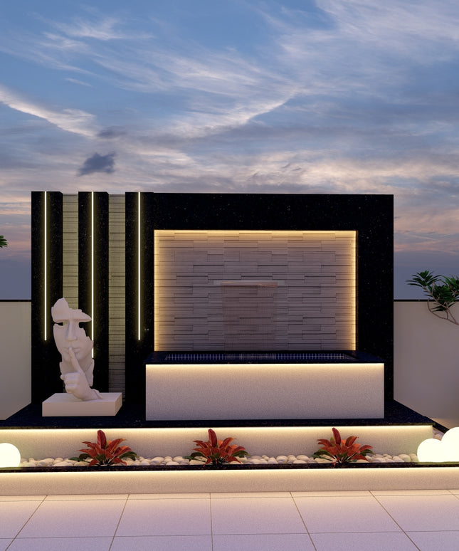 Elegant B&W Sculpted Fountain (Per RFT)