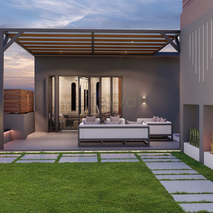 Chrome Crest Pergola (Per Sqft)