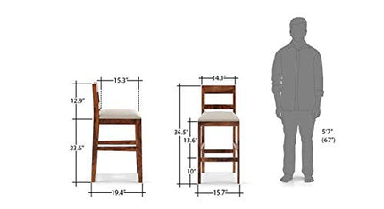 Authentic Sheesham Bar Chair Modern Furniture Off Games Wooden High Chair PU Leather