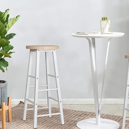 The Metal Wood Set Of 2 Bar Stools, 30 centimeters, 22.5 Centimeters, 196 Centimeters, Teal