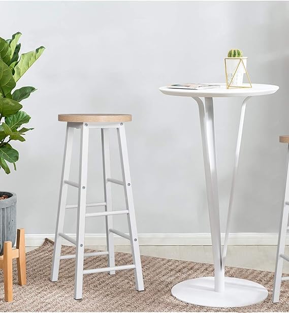 The Metal Wood Set Of 2 Bar Stools, 30 centimeters, 22.5 Centimeters, 196 Centimeters, Teal
