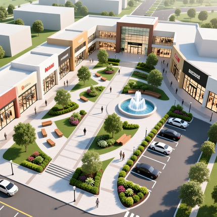 Mall Landscape Design – Custom Retail Space Landscape Planning