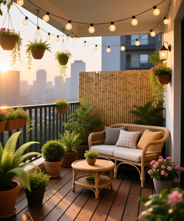 Residential Balcony Design – Cozy Balcony Garden & Seating Planning
