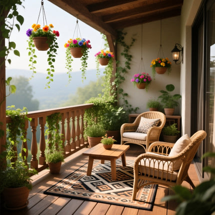 Residential Balcony Design – Cozy Balcony Garden & Seating Planning