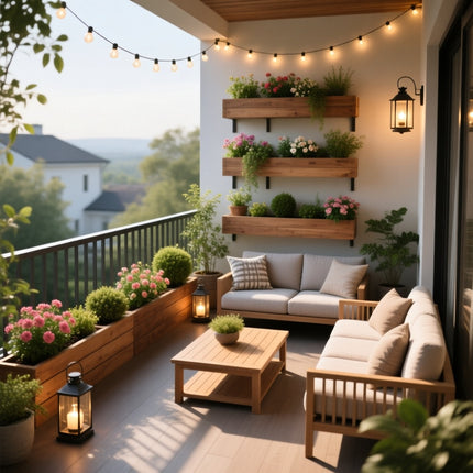Residential Balcony Design – Cozy Balcony Garden & Seating Planning