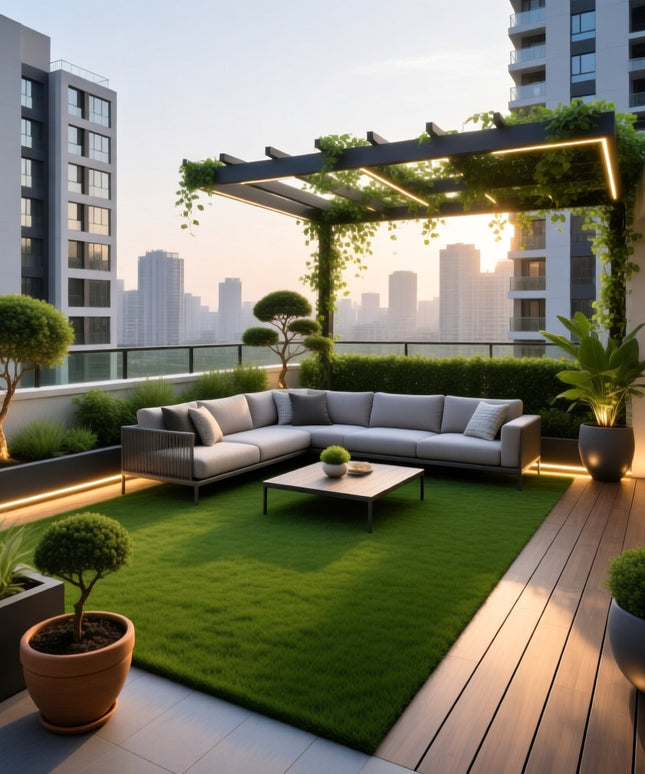 Luxury Residential Terrace Garden Design – Elegant Rooftop Party & Relaxation Space Concepts