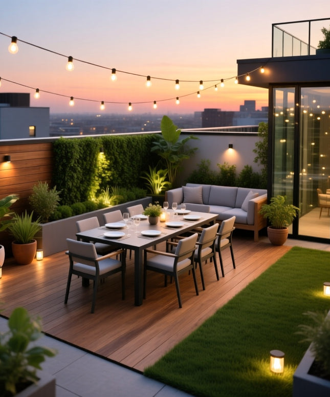 Luxury Residential Terrace Garden Design – Elegant Rooftop Party & Relaxation Space Concepts