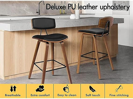 Classic Brown Set Of 2 Chairs Bent Plywood Breakfast Bar & Kitchen Stool
