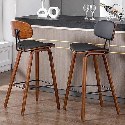 Classic Brown Set Of 2 Chairs Bent Plywood Breakfast Bar & Kitchen Stool