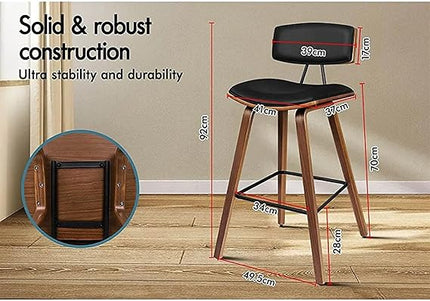 Classic Brown Set Of 2 Chairs Bent Plywood Breakfast Bar & Kitchen Stool