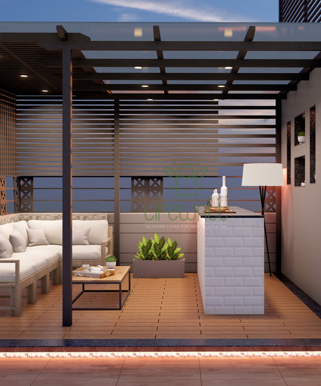 Mystic Dark Pergola (Per Sqft)