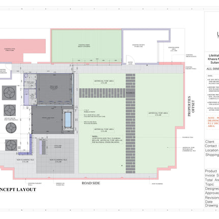 Working Drawings For Commercial Terrace, Lawn & Landscape Areas