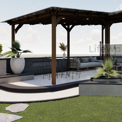 Tranquil Timber Pergola (Per Sqft)