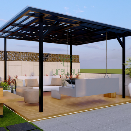Black Serenity Pergola (Per Sqft)