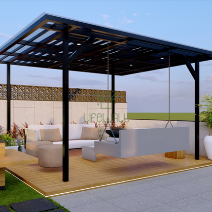 Black Serenity Pergola (Per Sqft)
