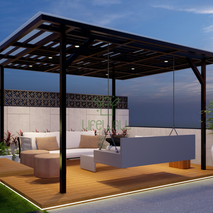 Black Serenity Pergola (Per Sqft)