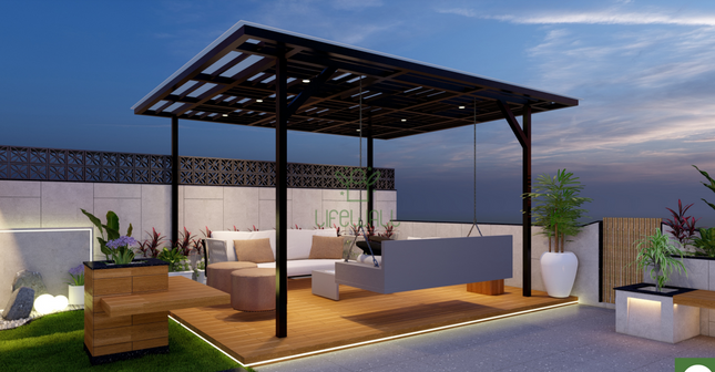 Black Serenity Pergola (Per Sqft)