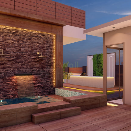 Staggered Stone Wood Fountain GL (Per RFT)