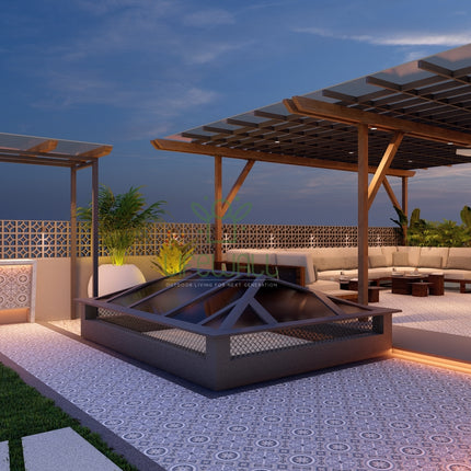 Rustic Twilight Pergola (Per Sqft)